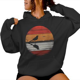 Mockingbird Bird Sunset Retro Style Safari Vintage 70S Women Hoodie - Monsterry AU