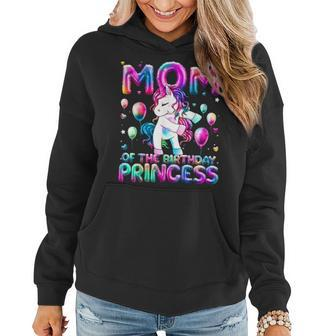 Mom Of The Birthday Princess Girl Flossing Unicorn Mommy Women Hoodie - Thegiftio UK