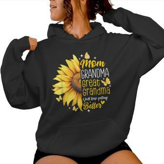 Mom Grandma Great Grandma Sunflower Mother's Day 2024 Women Women Hoodie | Mazezy AU