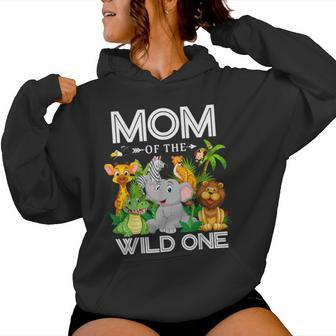 Mom Of The Wild One 1St Birthday Safari Family Matching Women Hoodie - Seseable