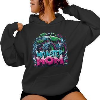 Monster Truck Mom Of The Birthday Boy Matching Family Women Hoodie - Seseable