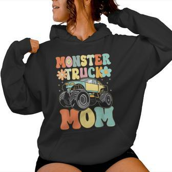 Monster Truck Mom Groovy Truck Lover Mom Female Women Hoodie - Seseable
