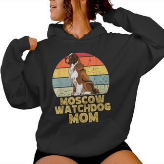Moscow Watchdog Dog Mom Retro Style Dogs Lover Owner Women Hoodie - Monsterry