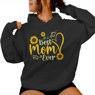 Yellow Sunflower Best Mom Ever Girls Women Hoodie - Thegiftio UK