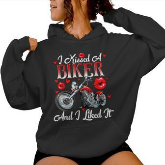 Motorcyle Girl Wife I Kissed A Biker And I Liked It Women Hoodie | Mazezy AU