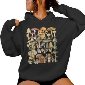 Mushroom Mycology Fungi Mycologist Retro Mushrooms Graphic Women Hoodie - Thegiftio UK