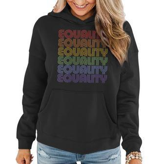 National Pride March Vintage Rainbow Lgbt Equality Women Hoodie - Monsterry AU