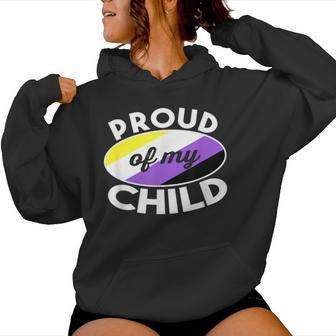 Non Binary Pride Clothes Proud Of My Nonbinary Child Dad Mom Women Hoodie - Monsterry DE