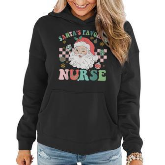 Nurse Christmas Santa's Favorite Nurse Christmas Women Hoodie - Thegiftio UK