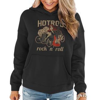 Old Car Rockabilly Hot Rod Rock 'N' Roll Pin-Up Girl Women Hoodie - Monsterry UK