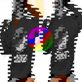 Old Skool Retro Dance Rainbow Happy Face Bright Style Women Hoodie - Thegiftio UK