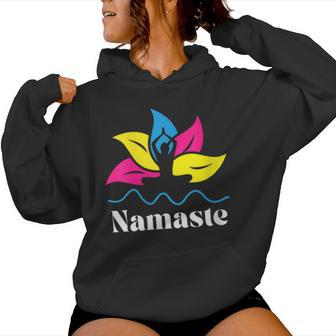 Pan Pride Subtle Pansexual Yoga Lotus Flower Namaste Yogi Women Hoodie - Monsterry AU