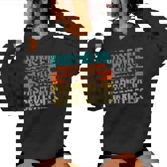 Pas Peur J'ai Deux Filles Humour Fête Des Pères Papa Cadeau Sweat à capuche femme - Cadeauxyz