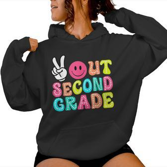 Peace Out 2Nd Grade Graduation Class 2024 Last Day Of School Women Hoodie - Monsterry