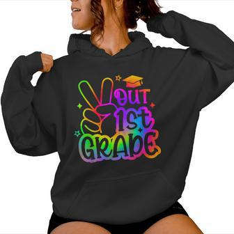 Peace Out First Grade Cute Tie Dye Last Day Of 1St Grade Women Hoodie - Monsterry AU