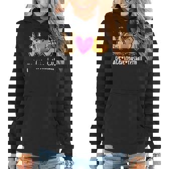 Peace Love Basketball Leopard Print Girls Basketball Women Hoodie - Seseable
