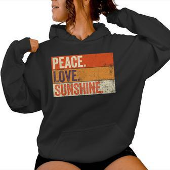 Peace Love Sunshine Mother Father Sun Lover Vintage Women Hoodie - Monsterry