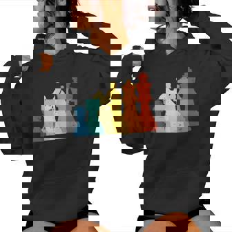 Piezas De Ajedrez Retro Color Player Master Hombres Es Niños Juventud Sudadera con capucha para mujer - Regaloses