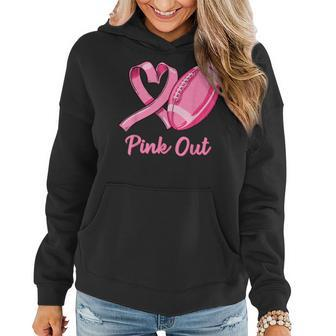 Pink Out Breast Cancer Awareness Bleached Football Mom Girls Women Hoodie - Monsterry CA