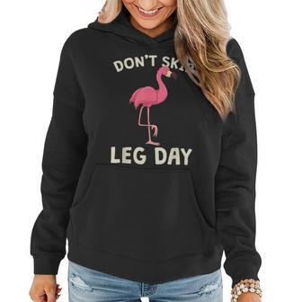 Pink Flamingo Workout Don't Skip Leg Day Gym Fitness Women Hoodie - Monsterry