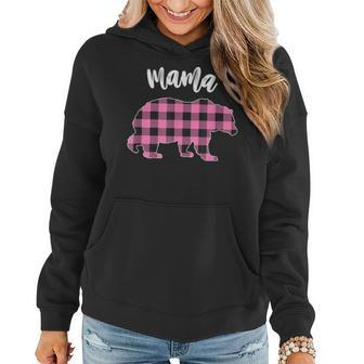 Pink Plaid Mama Bear Matching Buffalo Family Pajama Women Hoodie - Monsterry AU