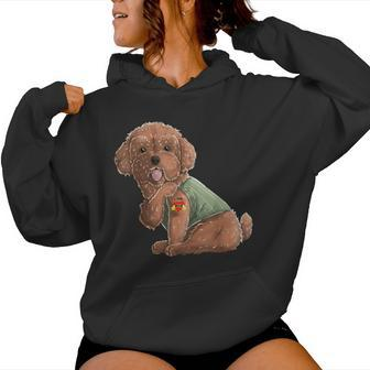 Poodle I Love Mom Tattoo Dog Mother's Day Women Hoodie - Monsterry DE