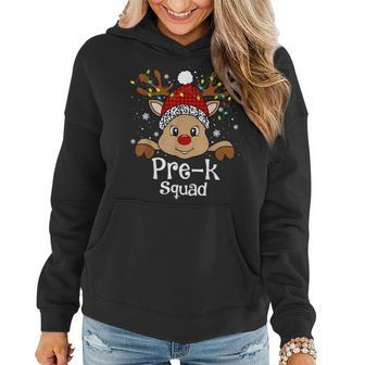 Pre-K Teacher Squad Teacher Christmas Reindeer Xmas Women Hoodie | Mazezy