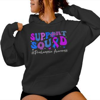 Preeclampsia Awareness Support Squad Groovy Women Women Hoodie - Seseable