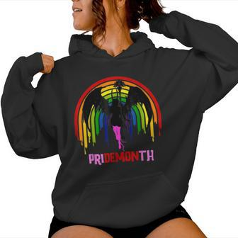 Pride Month Demon Pridemonth Demon Rainbow Cool Lgbt Women Hoodie - Monsterry