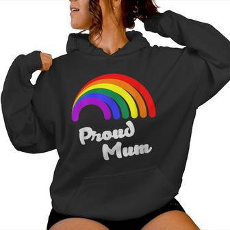 Pride Month Rainbow Flag Equality Proud Mum Lgbt Gay Women Hoodie - Thegiftio UK