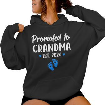 Promoted To Grandma Est 2024 New Grandma Grandmother Boy Women Hoodie - Monsterry