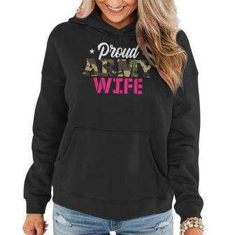 Proud Army Wife Camo Military Spouse Women Hoodie - Monsterry CA