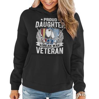 Proud Daughter Of Korean War Veteran Dog Tags Military Child Women Hoodie - Monsterry UK