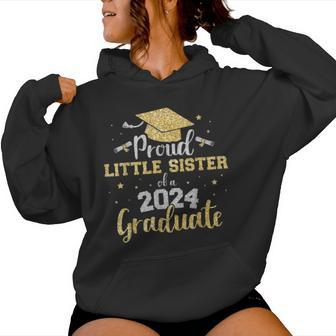Proud Little Sister Class Of 2024 Graduate Senior Graduation Women Hoodie - Seseable