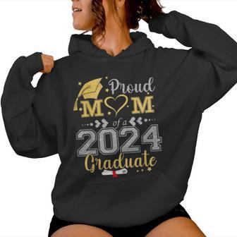 Proud Mom Of A 2024 Graduate Class Senior Graduation Mother Women Hoodie - Thegiftio UK