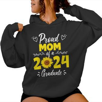 Proud Mom Of 2024 Sunflower Graduation Graduate Family Women Hoodie - Thegiftio UK