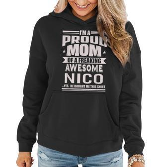 Proud Mom Of A Awesome Nico Mother Son Name Women Hoodie - Seseable
