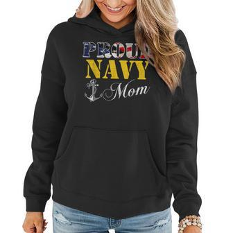 Proud Navy Mom With American Flag For Veteran Day Women Hoodie - Monsterry DE