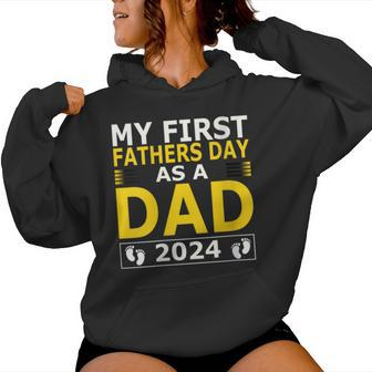 Proud Papa 1St Father’S Day 2024 & Grandpa Est 2024 Women Hoodie - Monsterry