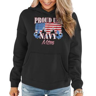 Proud Usa Navy Mom Patriotic Service Women Hoodie - Monsterry