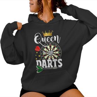 Queen Of Darts For Dart Throwing League Women Hoodie - Thegiftio UK