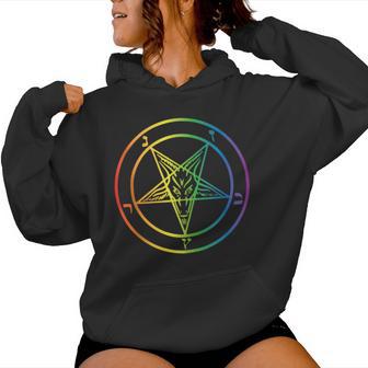 Quer Baphomet Pride Rainbow Satan Lesbian Gay Csd Lgbtq Women Hoodie - Monsterry CA