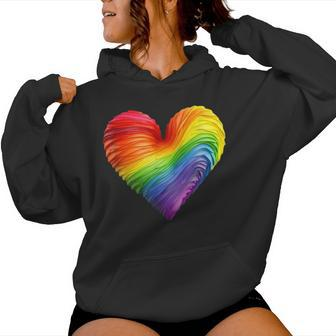 Rainbow Heart Lgbtq Flag Gay Pride Parade Love Is Love Wins Women Hoodie - Monsterry AU