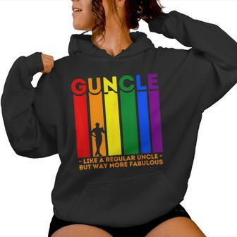 Rainbow Pride Flag Fabulous Guncle For Gay Uncle Women Hoodie - Thegiftio UK