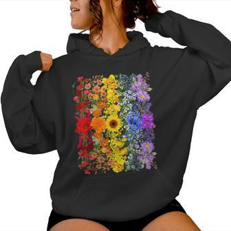 Rainbow Wildflowers Field Flowers Lgbtq Month Pride Month Women Hoodie - Monsterry AU