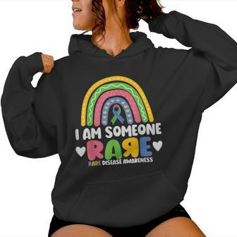 Rare Disease Day I Am Someone Rare Rainbow Zebra Ribbon Women Hoodie - Thegiftio