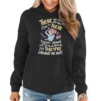 There Their They're English Teacher Grammar Police Women Hoodie - Monsterry UK