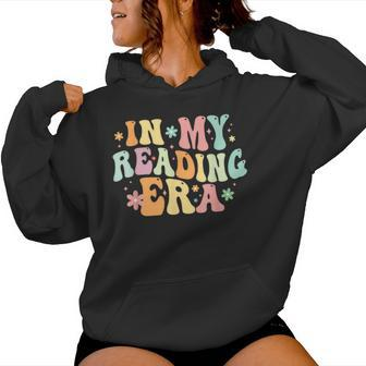 In My Reading Era Groovy Reader Librarian Teacher Book Lover Women Hoodie - Thegiftio UK