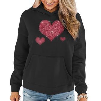 Red Heart Valentine's Day Cool Sparkle Heart Women Hoodie - Monsterry UK