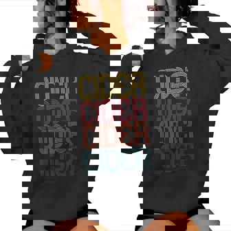 Retro Cider Wine For Cider Lover Vintage Cider Women Hoodie - Thegiftio UK